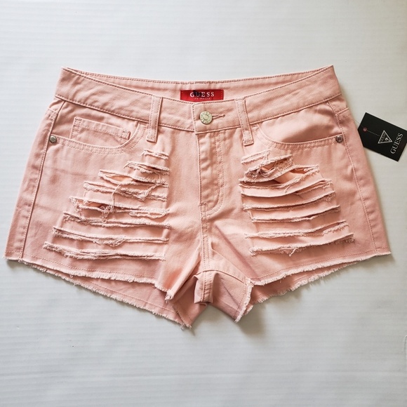 NEW GUESS Reesa Shredded Cutoff Shorts SZ 27 - Picture 4 of 8